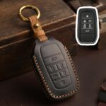 For Toyota SIENNA / Granvia / Alphard / Vellfire Hallmo Crazy Horse Cowhide Car Key Protection Cover, For Toyota SIENNA 6-button