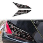 4pcs/Set Forged Gold Foil Carbon Fiber Car Taillight Sides Decorative Sticker for Chevrolet Corvette C8 2020-, Left and Right Driver, Taillight Sides