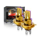 2pcs/Pack 35W 3000LM 6500K IP68 Waterproof Car LED Headlight Bulb, H4