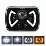 Y22 H4 7 inch Car Butterfly Style Square Modified Headlight for Jeep Wrangler, Y22
