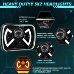 Y22 H4 7 inch Car Butterfly Style Square Modified Headlight for Jeep Wrangler, Y22 - Imagen 2