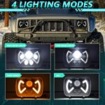 Y22 H4 7 inch Car Butterfly Style Square Modified Headlight for Jeep Wrangler, Y22 - Imagen 3