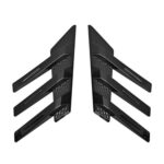 1 Pair Car Rear Windshield Air Cent Shark Fin Decorative Sticker, Bright Black