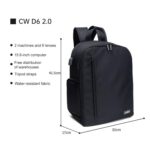 Cwatcun D6 Large II Camera Backpack Outdoor Waterproof Nylon DSLR Photography Bag, 32 x 17 x 41.5cm - Imagen 2