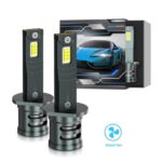 1 par de bombillas LED para faros delanteros de coche de 32 W, 3200 lm, 6500 K, con ventilador, H1