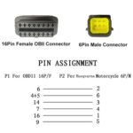 6 Pin to 16 Pin Motorcycle OBD2 Converter Cable Diagnostic Cable, For Husqvarna - Imagen 4