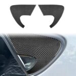 2pcs/Set Carbon Fiber Car Rear Triangle Window Decorative Sticker for SEAT Leon 2005-2012, Left and Right Driver, Rear Triangle Window