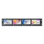 FEELWORLD Q41 Monitor cuádruple de 4,5 pulgadas para montaje en rack de 2U con entrada y salida AV compatible con 3G-SDI y HDMI 4K., AU Plug