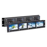 FEELWORLD Q41 Monitor cuádruple de 4,5 pulgadas para montaje en rack de 2U con entrada y salida AV compatible con 3G-SDI y HDMI 4K., AU Plug - Imagen 2