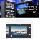 FEELWORLD Q41 Monitor cuádruple de 4,5 pulgadas para montaje en rack de 2U con entrada y salida AV compatible con 3G-SDI y HDMI 4K., AU Plug - Imagen 11