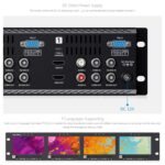 FEELWORLD Q41 Monitor cuádruple de 4,5 pulgadas para montaje en rack de 2U con entrada y salida AV compatible con 3G-SDI y HDMI 4K., UK Plug - Imagen 13