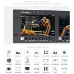 FEELWORLD Q41 Monitor cuádruple de 4,5 pulgadas para montaje en rack de 2U con entrada y salida AV compatible con 3G-SDI y HDMI 4K., UK Plug - Imagen 7
