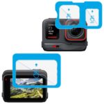 Protector de pantalla de vidrio templado imak con película para lente de cámara, versión autoposicionable., For Insta360 Ace Pro