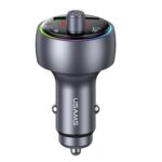 Cargador rápido para coche USAMS CC328 de 30 W con USB y puerto Tipo-C, pantalla digital, Bluetooth y radio FM., CC328