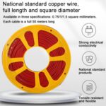 Cable eléctrico aislado de cobre puro para automóvil de 60 m, 1 Square - Imagen 3