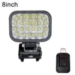 Linterna de trabajo de emergencia LED portátil para exteriores con doble puerto USB, compatible con ranura para batería Dayi., 8 inch Square High and Low Beam