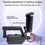 Linterna de trabajo de emergencia LED portátil para exteriores con doble puerto USB, compatible con ranuras para baterías Makita., 8 inch Square High and Low Beam - Imagen 4