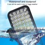 Linterna de trabajo de emergencia LED portátil para exteriores con doble puerto USB, compatible con ranuras para baterías Makita., 4 inch Square High and Low Beam - Imagen 6