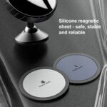 2 unidades/juego de soporte para teléfono de coche, soporte redondo de silicona de 40 mm con imán y guía. - Imagen 3