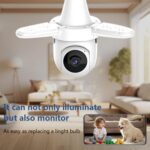 Cámara de vigilancia inalámbrica WiFi con diseño de bombilla de ventilador de tres aspas, 3MP HD., 2.4GHz - Imagen 3
