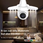 Cámara de vigilancia inalámbrica WiFi con diseño de bombilla de ventilador de tres aspas, 3MP HD., 2.4GHz - Imagen 4