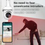 Cámara de vigilancia inalámbrica WiFi con diseño de bombilla de ventilador de tres aspas, 3MP HD., 2.4GHz - Imagen 5