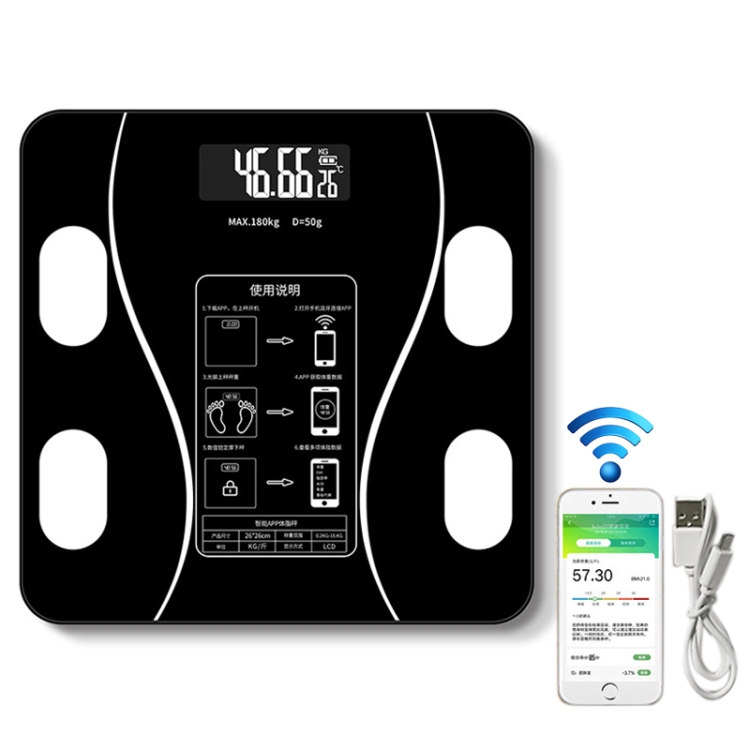 EDS0006B.jpg Balanza electrónica elegante de las grasas corporales del hogar, versión de la carga por USB, USB Charging Version - Imagen 1