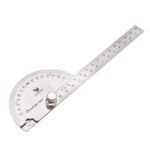 Buscador de ángulo de transportador de acero inoxidable de 0-180 grados con herramienta de regla de medición de brazo de 0-145 mm