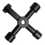 Llave cruzada multifuncional 4 en 1 con forma cuadrada, triangular y circular, 4 in 1 Black