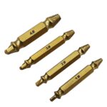 Herramienta de brocas extractoras de tornillos 4 en 1, removedor de pernos rotos (1#, 2#, 3#, 4#), con caja de plástico, Gold s2