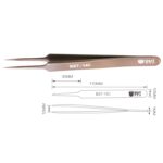 BEST BST-14C Aplicador de pestañas postizas Herramientas de maquillaje Pinzas de pestañas de oro rosa de acero inoxidable - Imagen 3