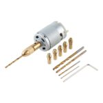 WLXY WL-DIY001 Mini portabrocas de taladro eléctrico de latón DIY Juego de brocas DC-12V Motor
