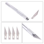 WLXY-9308 Cuchillo de tallado de metal Herramienta profesional de reparación de teléfonos móviles con 6 hojas (plateado) - Imagen 4
