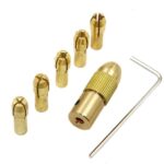 7 unids / set latón 0,5-3mm pequeño taladro eléctrico pinza Micro Twist 2,35mm juego de portabrocas con llave