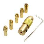 7 unids / set latón 0,5-3mm pequeño taladro eléctrico pinza Micro Twist 3,17mm juego de portabrocas con llave