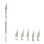 JIAFA JF-621 Cuchillo de tallado de metal Herramienta profesional de reparación de teléfonos móviles con 6 hojas (plateado)