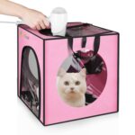 FUNADD Caja de Secado de baño para Mascotas Jaula secadora Plegable portátil, Adecuada para Mascotas de hasta 5 kg, Folding Dryer Cage