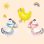 Globos de adorno de animales de fiesta navideña de Pascua con patrón de pollo de dibujos animados, entrega de colores aleatorios