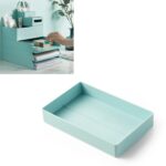 Caja de almacenamiento de archivos pequeños ensamblada extraíble de escritorio, 0115-3 (Blue Green)
