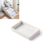 Caja de almacenamiento de archivos pequeños ensamblada extraíble de escritorio, 0115-3 (Grey White)