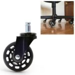 Rueda transparente negra PU de 2,5 pulgadas adecuada para silla de oficina Rueda universal de tornillo mudo de 11x22 mm