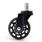 Rueda transparente negra PU de 2,5 pulgadas adecuada para silla de oficina Rueda universal de tornillo mudo de 11x22 mm - Imagen 2