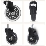 Rueda transparente negra PU de 2,5 pulgadas adecuada para silla de oficina Rueda universal de tornillo mudo de 11x22 mm - Imagen 4