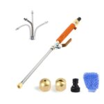 Juego de Herramientas de limpieza para lavado de coches, boquilla rociadora de manguera de alta presión para riego de césped y jardín, Spray Nozzle Set (Orange)