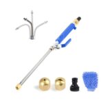 Juego de Herramientas de limpieza para lavado de coches, boquilla rociadora de manguera de alta presión para riego de césped y jardín, Spray Nozzle Set (Blue)