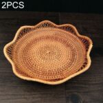 2 unids/set GP3 cesta trenzada de bandeja de almacenamiento de aperitivos de frutas y verduras dulces