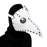 HG65005 Accesorios de disfraces de Halloween Máscara con forma de pico con remaches, Rivets White - Imagen 3