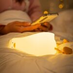 1W Carga USB LED Lie Flat Duck Silicone Touch Sensing Night Light