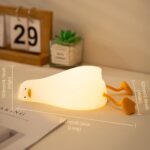 1W Carga USB LED Lie Flat Duck Silicone Touch Sensing Night Light - Imagen 4