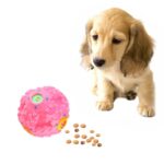 Dispensador de alimentos para mascotas Squeaky Giggle Quack Sound Training Toy Chew Ball, Tamaño: L, diámetro de la pelota: 11.5 cm (rosa)
